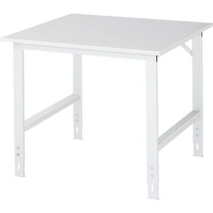 Rau ESD-Arbeitstisch Tom, manuell höhenverstellbar, 28 mm Spanplatte mit Melaminbelag, bis 500 kg, B 1000 x T 1000 x H 760-1080 mm, lichtgrau Rau ESD-Arbeitstisch Tom, manuell höhenverstellbar, 28 mm Spanplatte mit Melaminbelag, bis 500 kg, B 1000 x T 1000 x H 760-1080 mm, lichtgrau
