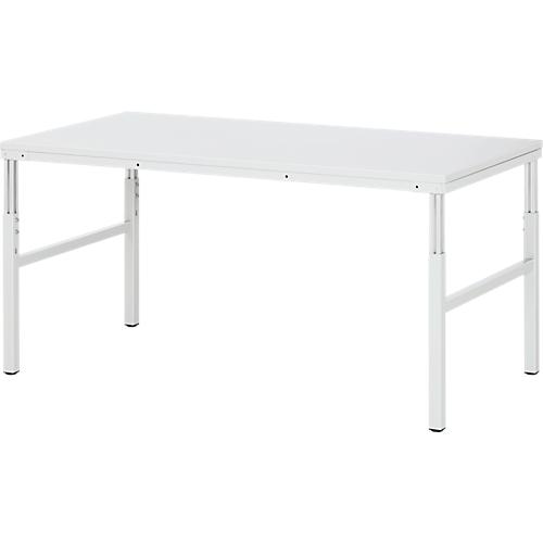 Rau ESD-Basistisch Serie E, manuell höhenverstellbar, 28 mm Spanplatte mit Melaminbelag, bis 450 kg, B 1500 x T 900 x H 650-1000 mm, lichtgrau