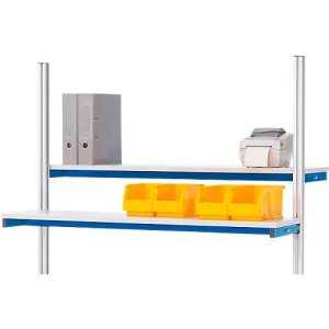 Rau Etagenbord für manuell höhenverstellbare Arbeitsplatzsysteme Serie E, melaminharzbeschichtet, B 1800 x T 310 x H 75 mm, lichtgrau, bis 30 kg Rau Etagenbord für manuell höhenverstellbare Arbeitsplatzsysteme Serie E, melaminharzbeschichtet, B 1800 x T 310 x H 75 mm, lichtgrau, bis 30 kg