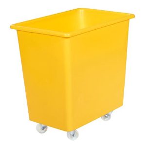 Rechteckbehälter, Kunststoff, fahrbar, 135 l, gelb Rechteckbehälter, Kunststoff, fahrbar, 135 l, gelb