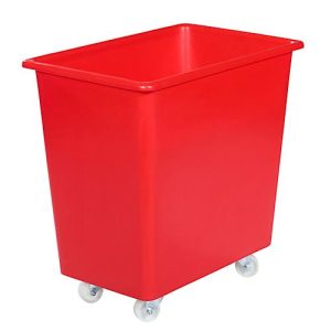 Rechteckbehälter, Kunststoff, fahrbar, 135 l, rot Rechteckbehälter, Kunststoff, fahrbar, 135 l, rot