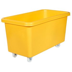 Rechteckbehälter, Kunststoff, fahrbar, 450 l, gelb Rechteckbehälter, Kunststoff, fahrbar, 450 l, gelb