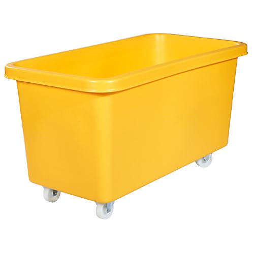 Rechteckbehälter, Kunststoff, fahrbar, 450 l, gelb