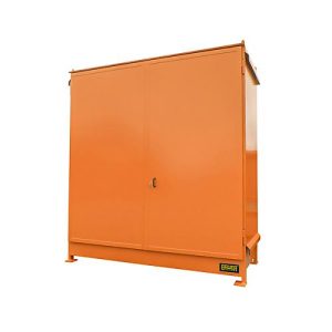 Regalcontainer BAUER CEN 29-2 IBC, Stahl, Doppelflügeltor, B 3175 x T 1480 x H 3445 mm, orange Regalcontainer BAUER CEN 29-2 IBC, Stahl, Doppelflügeltor, B 3175 x T 1480 x H 3445 mm, orange