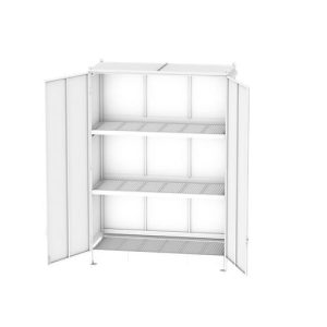 Regalcontainer BAUER CEN 29-3, Stahl, Doppelflügeltor, B 3565 x T 1585 x H 4370 mm, weiß Regalcontainer BAUER CEN 29-3, Stahl, Doppelflügeltor, B 3565 x T 1585 x H 4370 mm, weiß