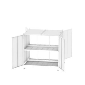 Regalcontainer BAUER CEN 33-2b IBC, Stahl, Doppelflügeltor, B 3610 x T 2900 x H 3470 mm, grün Regalcontainer BAUER CEN 33-2b IBC, Stahl, Doppelflügeltor, B 3610 x T 2900 x H 3470 mm, grün
