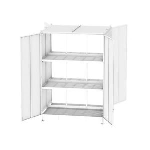 Regalcontainer BAUER CEN 33-3b IBC, Stahl, Doppelflügeltor, B 3610 x T 2900 x H 4985 mm, rot Regalcontainer BAUER CEN 33-3b IBC, Stahl, Doppelflügeltor, B 3610 x T 2900 x H 4985 mm, rot