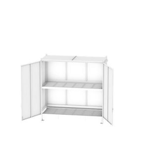 Regalcontainer BAUER CEN 36-2, Stahl, Doppelflügeltor, B 3915 x T 1480 x H 3145 mm, weiß Regalcontainer BAUER CEN 36-2, Stahl, Doppelflügeltor, B 3915 x T 1480 x H 3145 mm, weiß