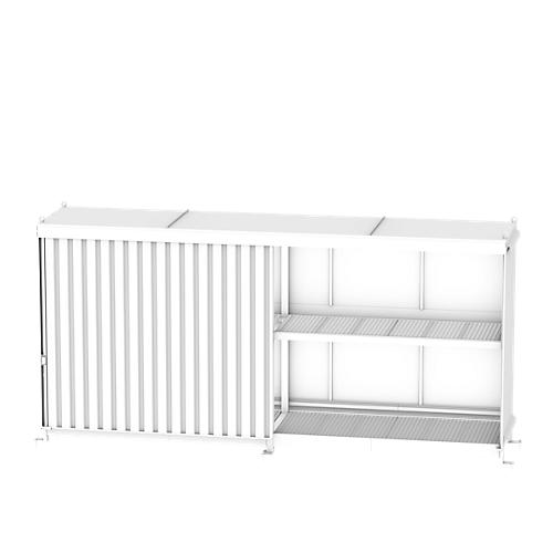 Regalcontainer BAUER CEN 81-2, Stahl, Schiebetor, B 8215 x T 1550 x H 3145 mm, rot