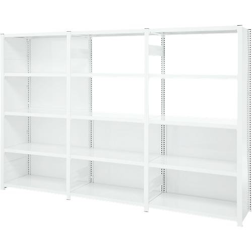 Regalkombination ORDO Professional, 1 Grundregal + 2 Anbauregale, 15 Böden, modular, Fachlast 130 kg, Feldlast 1000 kg, B 2330 x T 835 x H 2500 mm, verkehrsweiß