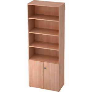 Regalschrank TOPAS LINE, 4 OH Regal/2 OH Türen, Nussbaum/Nussbaum Regalschrank TOPAS LINE, 4 OH Regal/2 OH Türen, Nussbaum/Nussbaum