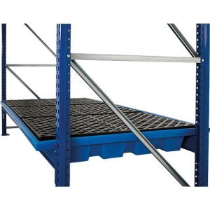 Regalwanne, Polyethylen, einhängbar, unterfahrbar, m. PE-Gitterrost, B 2680 x T 1300 x H 215 mm Regalwanne, Polyethylen, einhängbar, unterfahrbar, m. PE-Gitterrost, B 2680 x T 1300 x H 215 mm