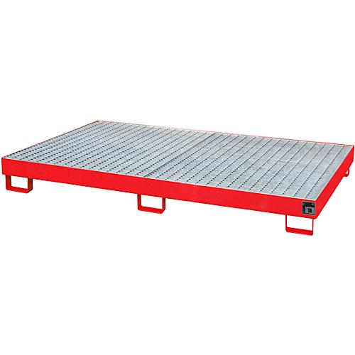 Regalwanne Typ RW/GR 2200-1, mit Gitterrost, rot RAL3000