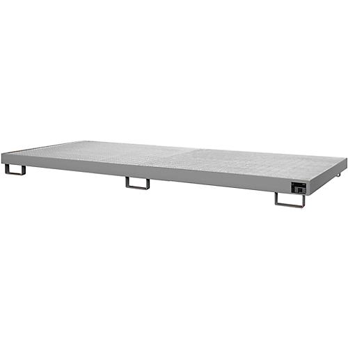 Regalwanne Typ RW/GR 3300-1, mit Gitterrost, grau RAL7005