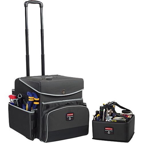 Reinigungswagen Rubbermaid® Quick Cart Klein, 30 l, Außentaschen, Reißverschlusstasche & Innenfächer, Teleskopgriff, wasser-/ölresistent, Teflon®
