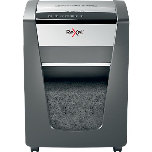 Rexel Momentum X406 Aktenvernichter P4, Partikelschnitt 4 x 28 mm, 15l, 6 Blatt Schnittleistung, schwarz