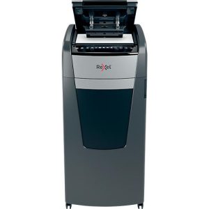 Rexel Optimum AutoFeed+ 750X Aktenvernichter P4, Vollautomatik, Partikelschnitt 4 x 30 mm, 140 l, 750 Blatt Schnittleistung, mit Rollen, schwarz Rexel Optimum AutoFeed+ 750X Aktenvernichter P4, Vollautomatik, Partikelschnitt 4 x 30 mm, 140 l, 750 Blatt Schnittleistung, mit Rollen, schwarz