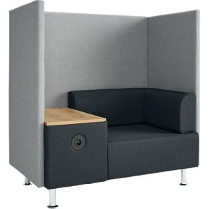Rocada Besprechungsecke BE SOFT, Einsitzer, mit Tisch und Akustik-Panel, schwarz-grau Rocada Besprechungsecke BE SOFT, Einsitzer, mit Tisch und Akustik-Panel, schwarz-grau