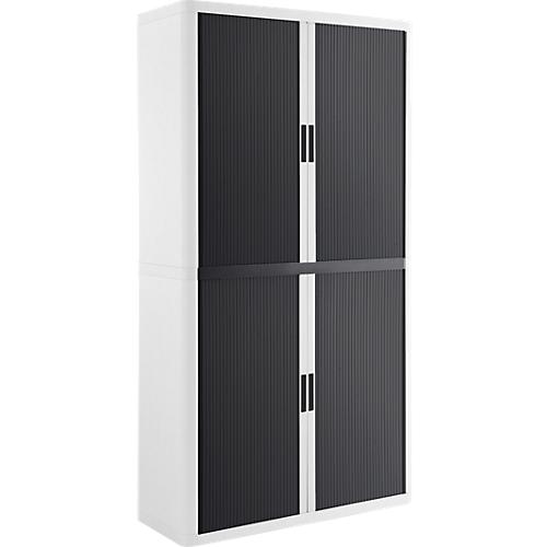 Rolladenschrank, B 1100 x T 415 x H 2040 mm, abschließbar, ohne Fachböden, High Impact Polystyrol, weiß/anthrazit