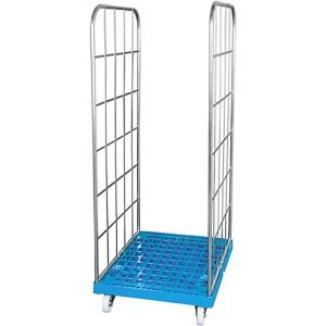 Rollbox, 2-seitig, Kunststoffbodenplatte, 724 x 815 x 1850 mm, blau (RAL 5012) Rollbox, 2-seitig, Kunststoffbodenplatte, 724 x 815 x 1850 mm, blau (RAL 5012)
