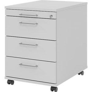 Rollcontainer 1233 Breno, 3 Schübe & 1 Utensilienauszug, abschließbar, B 428 x T 580 x H 590 mm, lichtgrau Rollcontainer 1233 Breno, 3 Schübe & 1 Utensilienauszug, abschließbar, B 428 x T 580 x H 590 mm, lichtgrau