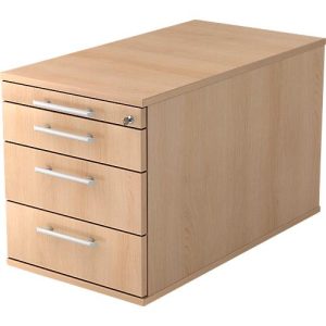 Rollcontainer, 3 Schübe, 1 Utelsilienauszug, B 428 x T 800 x H 512 mm, Eiche-Dekor Rollcontainer, 3 Schübe, 1 Utelsilienauszug, B 428 x T 800 x H 512 mm, Eiche-Dekor