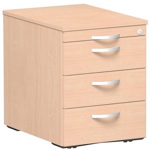 Rollcontainer ALICANTE, 3 Schübe & 1 Utensilienauszug, B 430 x T 600 x H 566 mm, Buche-Dekor Rollcontainer ALICANTE, 3 Schübe & 1 Utensilienauszug, B 430 x T 600 x H 566 mm, Buche-Dekor