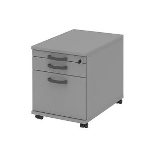 Rollcontainer BARI, HR-Auszug, Materialauszug, 1 Schubkasten, B 432 x T 537 x H 538 mm, mittelgrau/mittelgrau Rollcontainer BARI, HR-Auszug, Materialauszug, 1 Schubkasten, B 432 x T 537 x H 538 mm, mittelgrau/mittelgrau