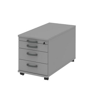 Rollcontainer BARI, HR-Auszug, Materialauszug, 1 Schubkasten, B 432 x T 800 x H 538 mm, mittelgrau/mittelgrau Rollcontainer BARI, HR-Auszug, Materialauszug, 1 Schubkasten, B 432 x T 800 x H 538 mm, mittelgrau/mittelgrau