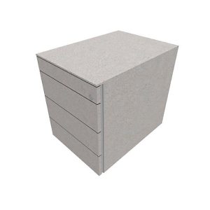 Rollcontainer SOLUS PLAY, 1+ 3 Schübe, grifflos, B 430 x T 600 x H 562 mm, Ceramic grey Rollcontainer SOLUS PLAY, 1+ 3 Schübe, grifflos, B 430 x T 600 x H 562 mm, Ceramic grey
