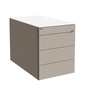 Rollcontainer SOLUS PLAY, 1 + 3 Schübe, grifflos, B 430 x T 777 x H 562 mm, Stone grey Rollcontainer SOLUS PLAY, 1 + 3 Schübe, grifflos, B 430 x T 777 x H 562 mm, Stone grey
