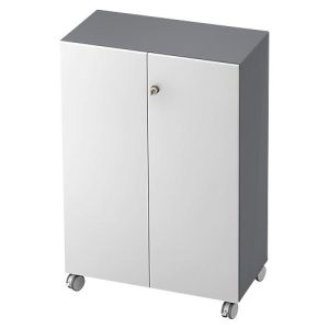 Rollenschrank TOPAS LINE, 3 Ordnerhöhen, Türen abschließbar, graphit/weiß Rollenschrank TOPAS LINE, 3 Ordnerhöhen, Türen abschließbar, graphit/weiß
