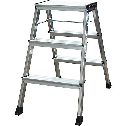 Rolly Doppel-Klapptritt, 2 x 3 Stufen, alufarben