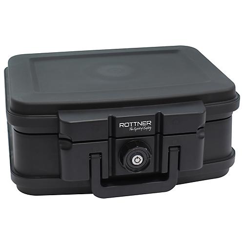 Rottner Feuerschutzkassette Fire Data Box 1, 5 l, Feuerschutz bis 30 min, Zylinderschloss, Tragegriff, B 382 x T 324 x H 165 mm, schwarz