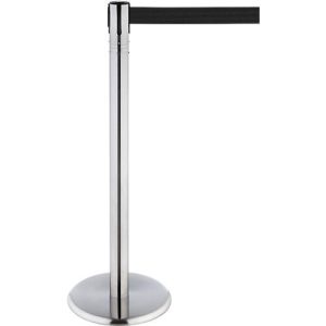 RS-GUIDESYSTEMS Gurtpfosten, Edelstahl, 360° Drehkopf, Höhe 1000 mm, Gurtbandmaß L 2300 x B 50 mm, Gurtfarbe schwarz RS-GUIDESYSTEMS Gurtpfosten, Edelstahl, 360° Drehkopf, Höhe 1000 mm, Gurtbandmaß L 2300 x B 50 mm, Gurtfarbe schwarz