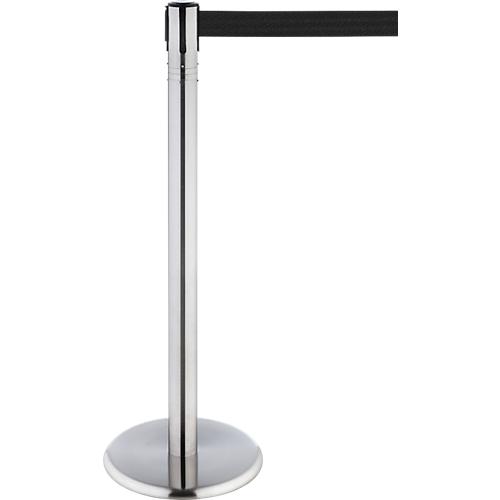 RS-GUIDESYSTEMS Gurtpfosten, Edelstahl, 360° Drehkopf, Höhe 1000 mm, Gurtbandmaß L 2300 x B 50 mm, Gurtfarbe schwarz