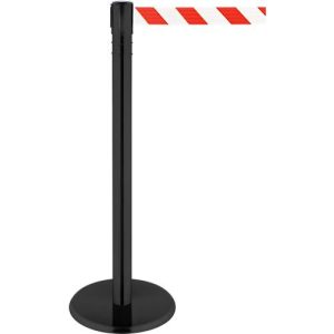 RS-GUIDESYSTEMS Gurtpfosten GLA 86, Metall, Höhe 1000 mm, Gurtbandmaß L 7000 x B 100 mm, rot/weiß schraffiert RS-GUIDESYSTEMS Gurtpfosten GLA 86, Metall, Höhe 1000 mm, Gurtbandmaß L 7000 x B 100 mm, rot/weiß schraffiert