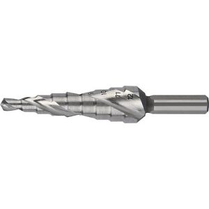 RUKO Stufenbohrer, Ø 4-12 mm, HSS-Co5, Spiralnut Z2, Stufen 9, L 65 mm, Kreuzanschliff