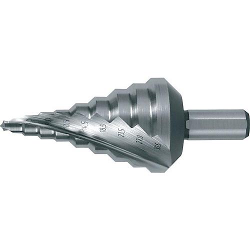 RUKO Stufenbohrer, Ø 5,3-30,5 mm, HSS Spiralnut Z2, 9 Stufen, Dreiflächenschaft