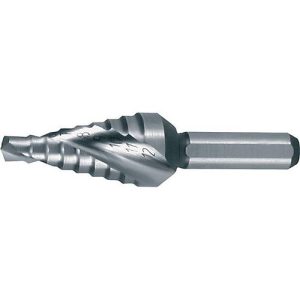 RUKO Stufenbohrer HSS, Ø 4-12 mm, Spiralnut, L 48 mm, 2 Schneiden, Kreuzanschliff, Schaltschrankbau