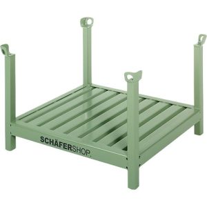 Rungengestell Schäfer Shop Select, B 1250 x T 1050 x H 965 mm, resedagrün RAL 6011, bis 1000 kg, 3-fach stapelbar Rungengestell Schäfer Shop Select, B 1250 x T 1050 x H 965 mm, resedagrün RAL 6011, bis 1000 kg, 3-fach stapelbar