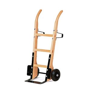 Sackkarre aus Holz mit Flachstahlschaufel, Tragkraft 250 kg, Vollgummi-Bereifung Sackkarre aus Holz mit Flachstahlschaufel, Tragkraft 250 kg, Vollgummi-Bereifung