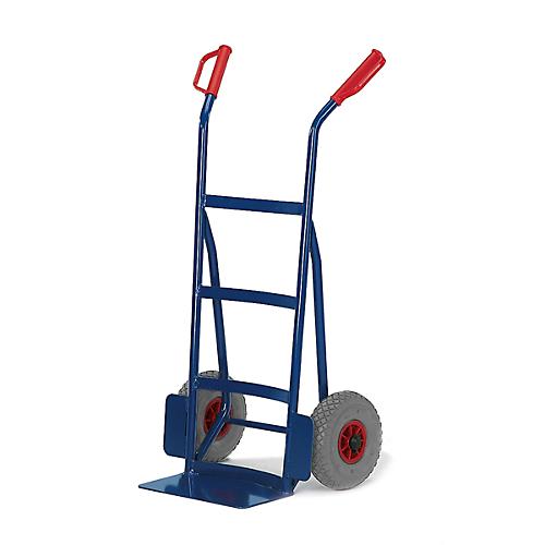Sackkarre mit gewölbter Rückwand und gewölbter Auflage, Tragkraft 250 kg, Luft-Bereifung