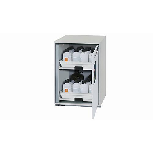 Säuren- und Laugen-Unterbauschrank asecos SL-CLASSIC-UB, Flügeltür, Anschlag rechts, Front Lichtgrau, B 590 x T 570 x H 800 mm