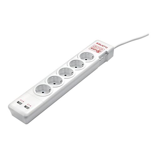 SALICRU SPS SAFE 5+ - Überspannungsschutz - Wechselstrom 250 V - Ausgangsanschlüsse: 5 - 1.5 m Schnur