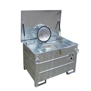Sammelbehälter BAUER ASB 450-I, Stahlblech, Innentank Edelstahl, stapelbar, abschließbar, B 1200 x T 885 x H 830 mm Sammelbehälter BAUER ASB 450-I, Stahlblech, Innentank Edelstahl, stapelbar, abschließbar, B 1200 x T 885 x H 830 mm