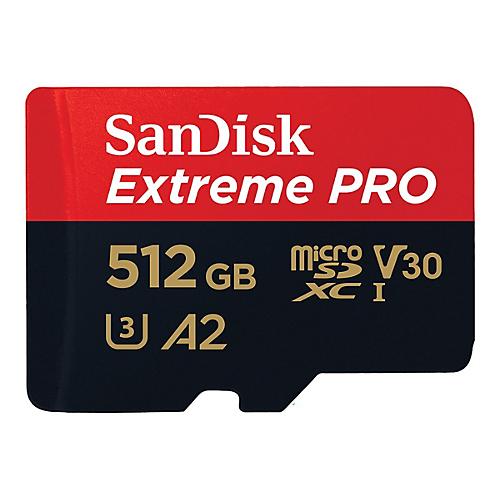 SanDisk Extreme Pro - Flash-Speicherkarte (microSDXC-an-SD-Adapter inbegriffen) - 512 GB - A2 / Video Class V30 / UHS-I U3 / Class10 - microSDXC UHS-I