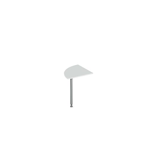 Schäfer Shop Genius Ansatztisch BST, Viertelkreis, Rundrohrfuß, B 800 x T 800 x H 717 mm, lichtgrau/weißaluminium RAL 9006
