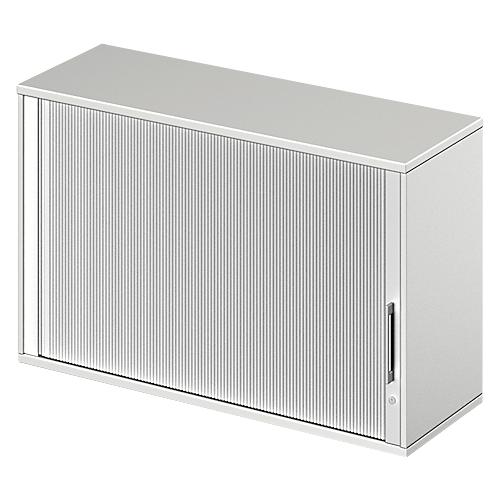 Schäfer Shop Genius Aufsatz-Querrolladenschrank TETRIS WOOD, 2 OH, B 1200 x T 421 x H 750 mm, lichtgrau