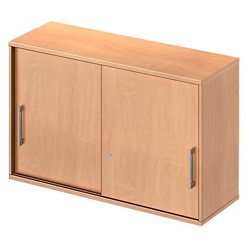 Schäfer Shop Genius Aufsatz-Schiebetürenschrank TETRIS WOOD, 2 OH, B 1200 mm, Höhe inkl. Gleiter, Buche-Dekor